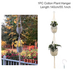 support plante suspendu macramé boho artisanal blanc beige orange tissé oeilletsextérieur exposition arbres