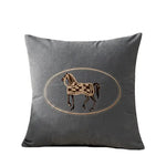 coussin jaune motif cheval moderne taie d'oreiller polyester coton respectueux environnement zipper 45cm 45cm