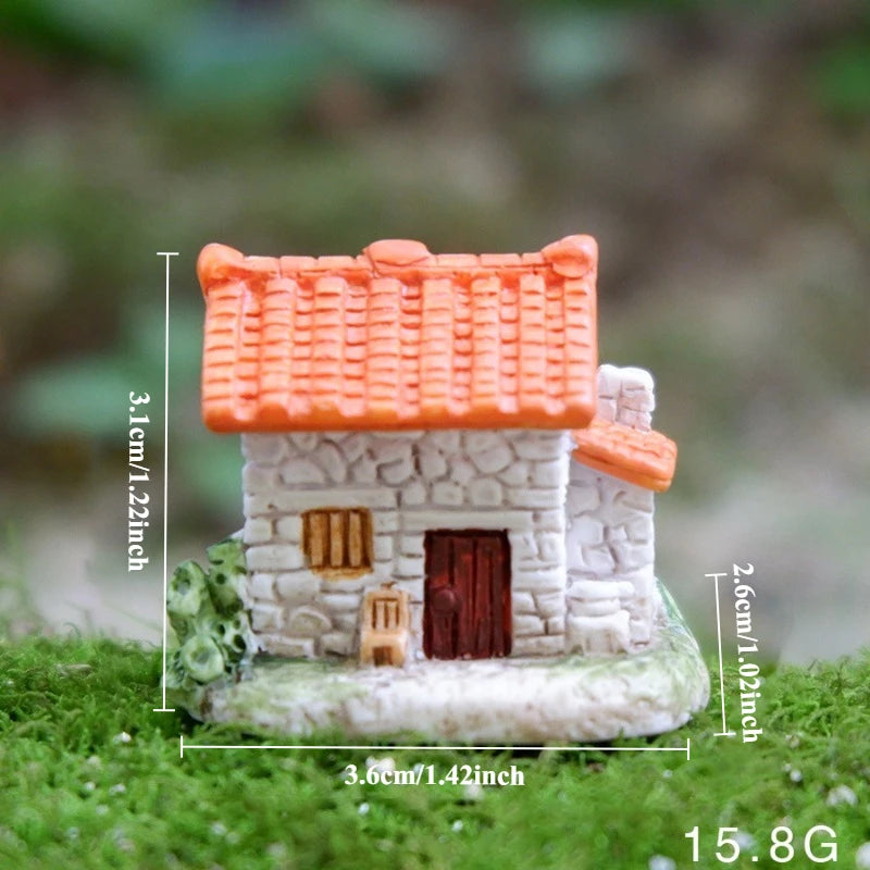 décoration extérieure miniatures maison champêtre pierre imitation tuiles chaume éléments inclusiaux