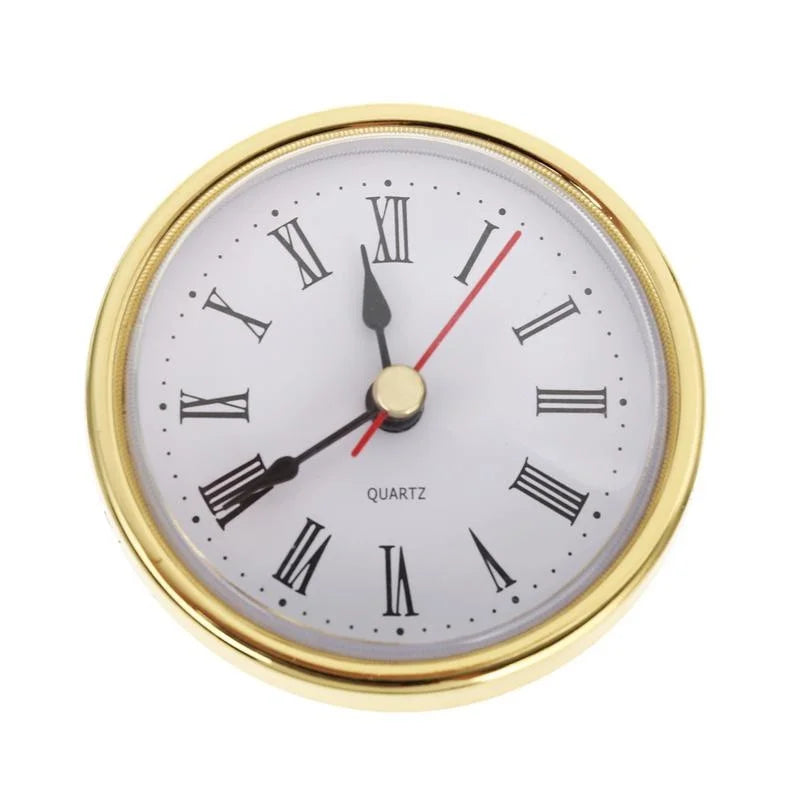 montre quartz classique insert or chiffres romains vintage aiguilles transparentes fixations trous
