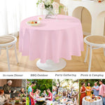 nappe table ronde rose clair plastique moderne opacité diamètre 213cm centre blanc