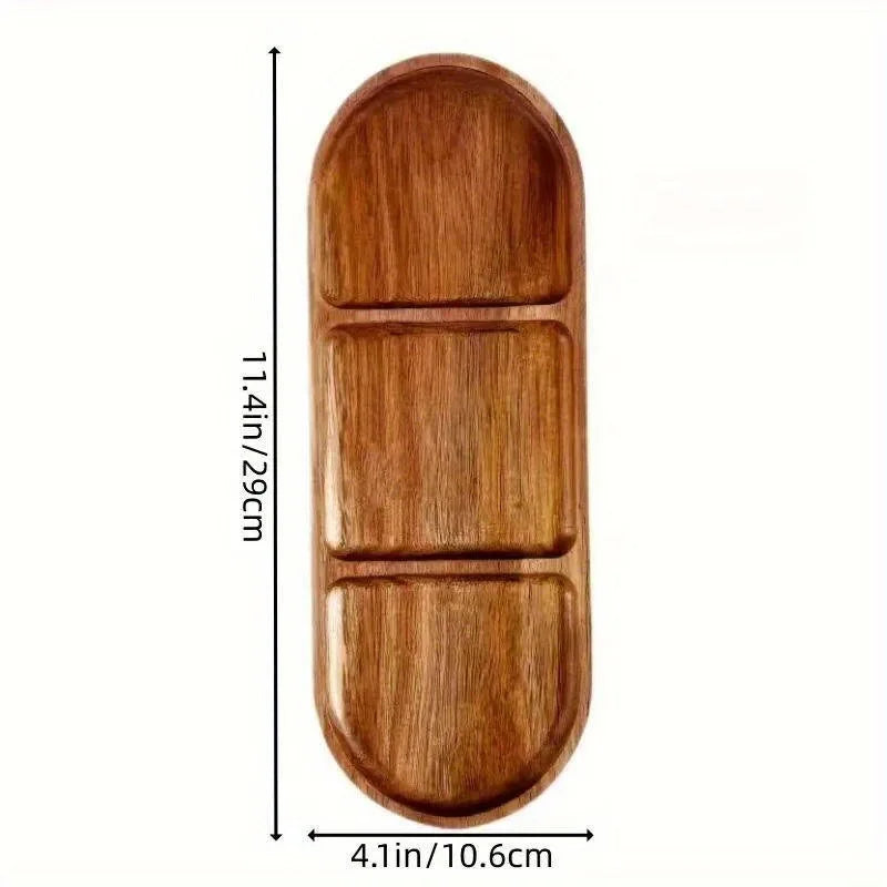 assiettes ovales bois marron clair grain naturel moderne petite grande