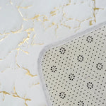 tapis bain sol antidérapant marbre doré duveté motifs veinés moderne