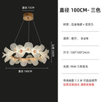 Suspension lumineuse moderne florale blanc doré LED câbles métalliques transparentes chambre salon