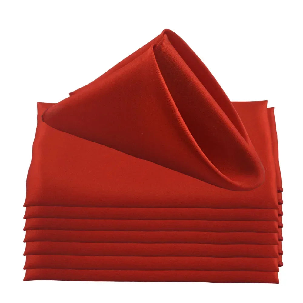 serviettes table satin carrées mariage décoration fête couleur unie classique