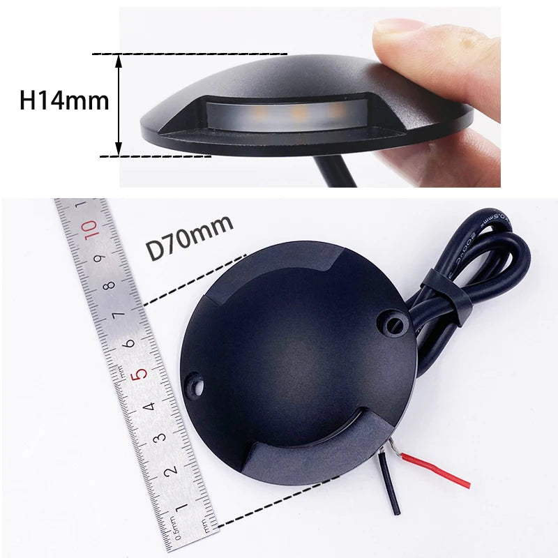 lampe sol led noire argent ip67 étanche moderne 320mm 1w 2w