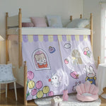 tentes lit enfants thème château princesse sous marin espace opaques gris bleu rose blanc