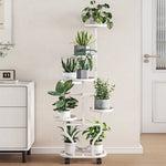 meuble fleurs or blanc moderne niveaux roulettes métal assemblageintérieur plante pots