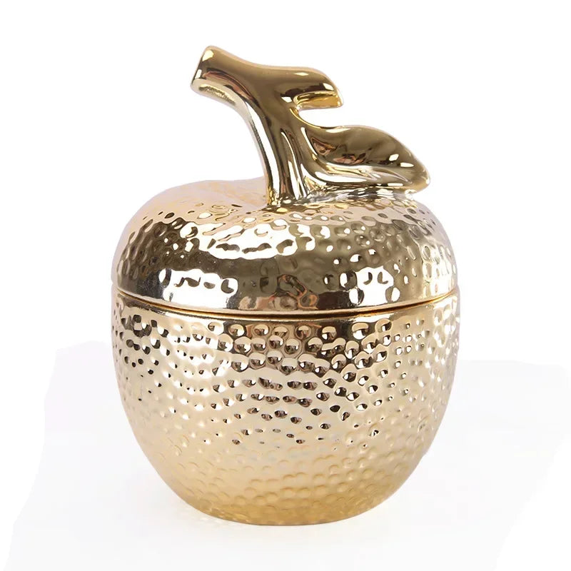 boîte bijoux fruit forme céramique or argent texture martelée moderne décoration rangement
