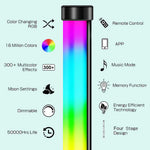 lampe sol rgb moderne multicolore télécommande application mobile pied triangle
