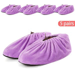 protège chaussures velours non glissants réutilisables lavables intérieur extérieur moderne rouge bleu violet marron