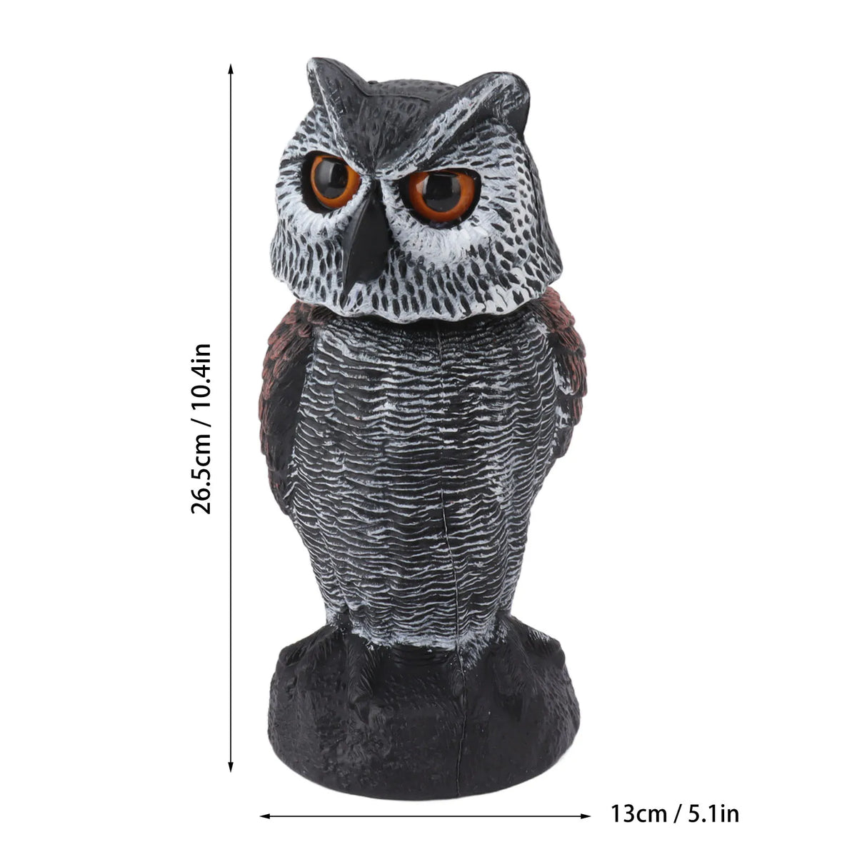 décoration extérieure hibou noir plumes réalistes ornement animalier jardin figuration