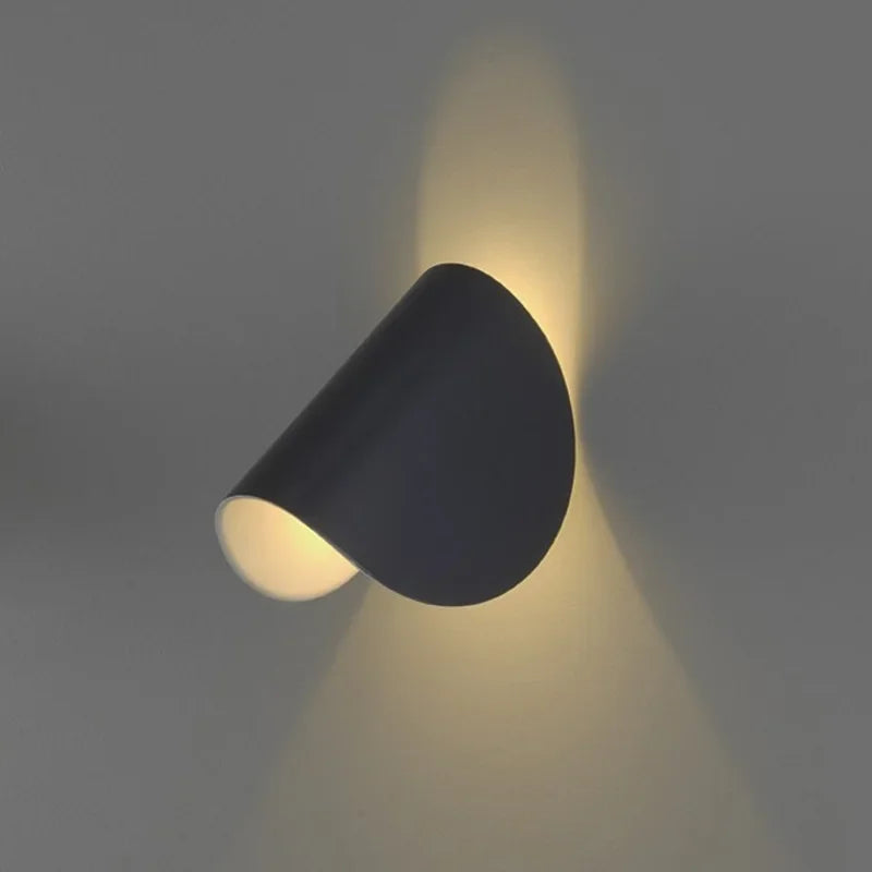 lampe murale moderne cylindrique noir bleu blanc led rotative chambre salon