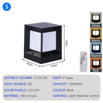 lampe solaire led moderne ip65 étanche télécommande noir blanc abs