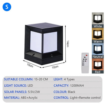 lampe solaire led moderne ip65 étanche télécommande noir blanc abs