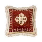 coussin carré fleuri rouge velours polyester traditionnel décor maison voitures 45x45cm 55x55cm