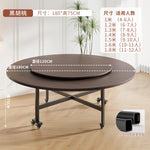 table manger ronde pliante bois marron plateau tournant six chaises modernes