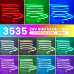 ruban led néon multicolore rayures horizontales moderne 24v rgb 10m 20m 30m télécommande bluetooth