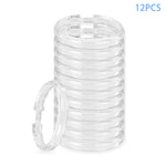 anneaux rideau transparent blanc modernes 12 pièces métal douche tringle