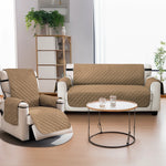 Housse canapé quilted gris brun beige moderne boucles métalliques lavable places