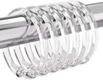 anneaux suspension transparents blancs spirales modernes rideaux douche sans bruit