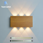lampe murale led portable noir bois moderne adhésive rechargeable tactile type