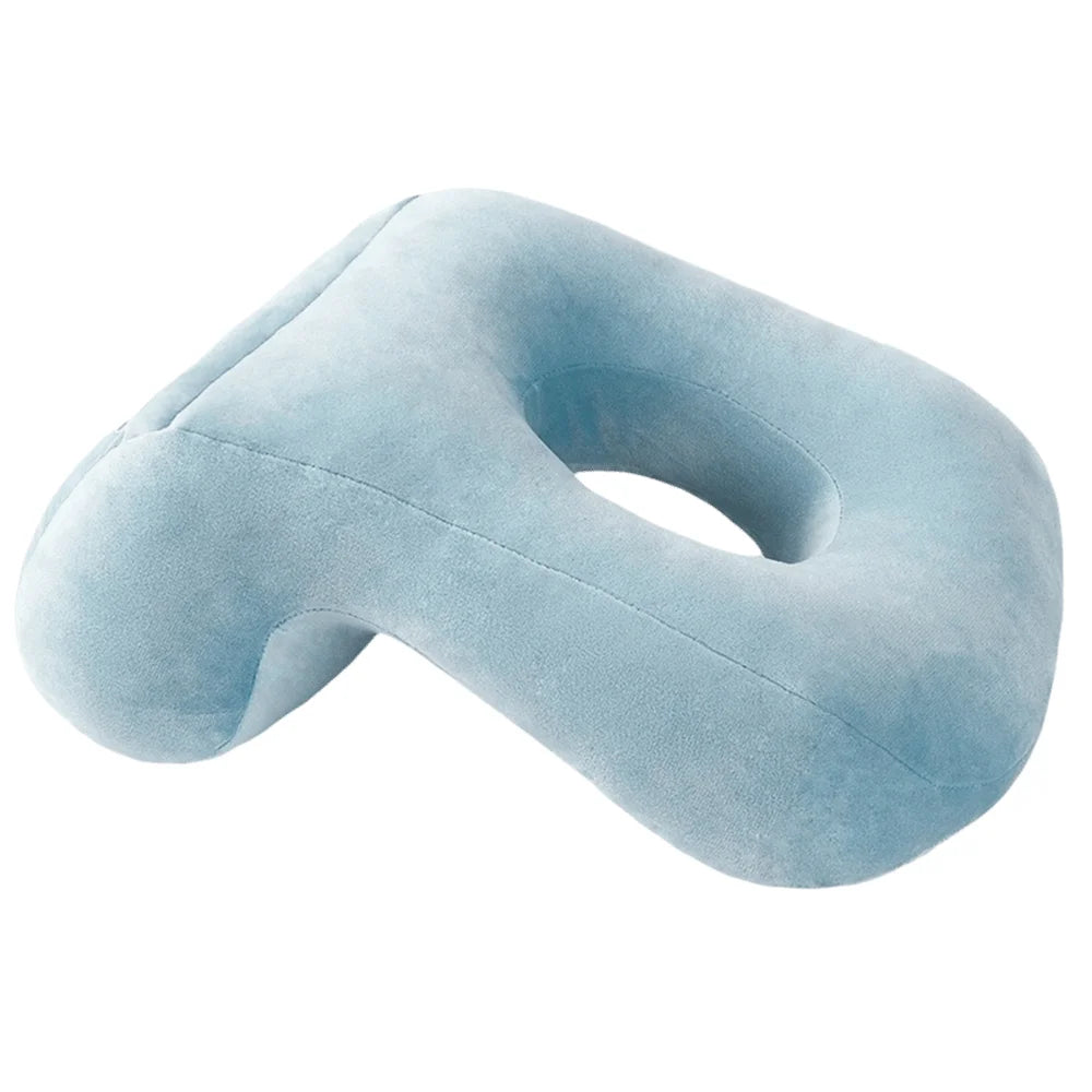 coussin voyage velours jaune bleu gris rose confortable poche mains mousse polyester ergonomique