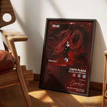 affiche musicale moderne abstraite lignes ondulées rouge noire blanche décoration intérieure opaque chambre salon