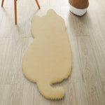 tapis doux fourré chat motif moderne acrylique noir blanc gris rose