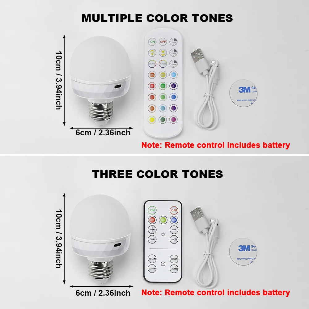 Ampoule LED intelligente USB blanc rose vert télécommande brillante moderne E27