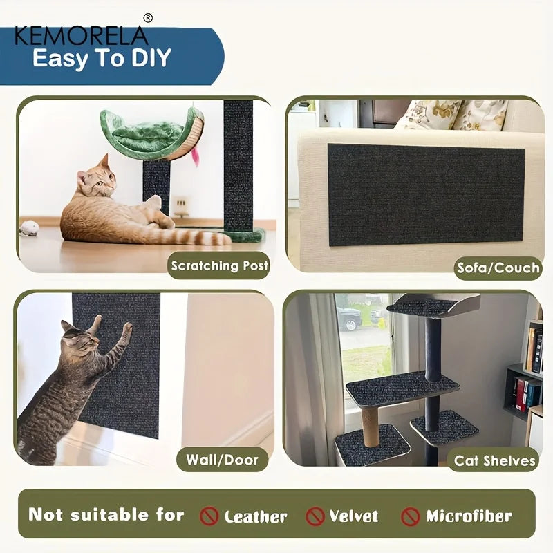 tapis grattage chats gris adhésif protection meubles salon canapé moderne polyestère