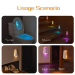 lampe toilette rechargeable détecteur mouvement adhésif blanc moderne veilleuse chambre salle bain