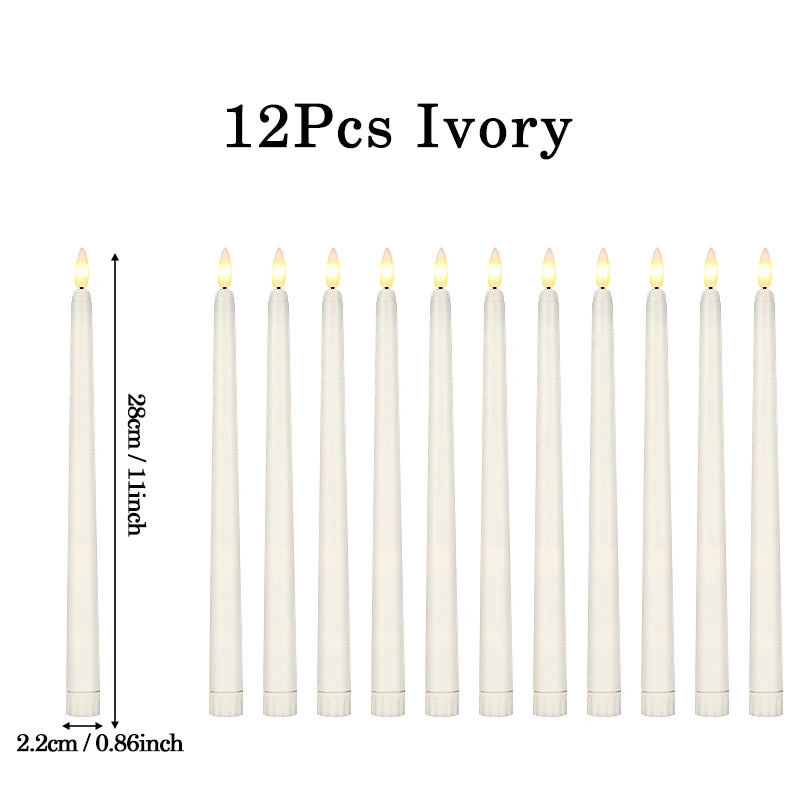 bougies led coniques sans flamme blanc modernes décoration mariage saint valentin dîner