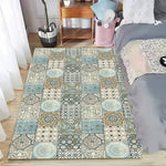 tapis rectangulaire bohème couleurs géométriques velours antidérapant intérieur extérieur chambre cuisine
