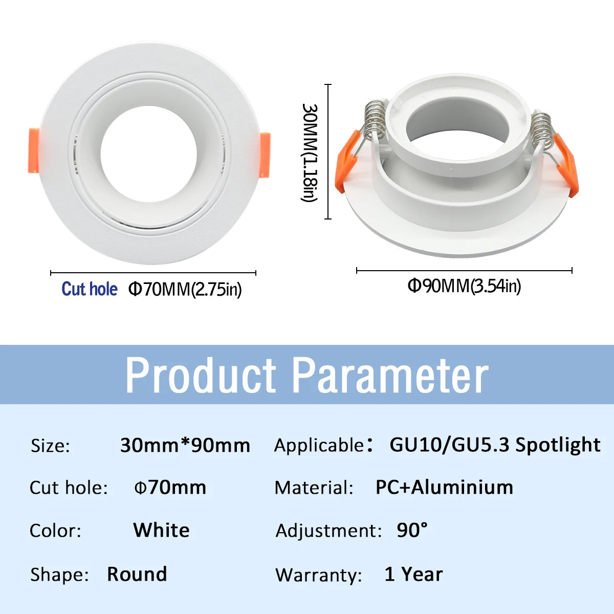 supports lampe led blanc noir clips modernes gu10 gu5.3 carré rond câble électrique