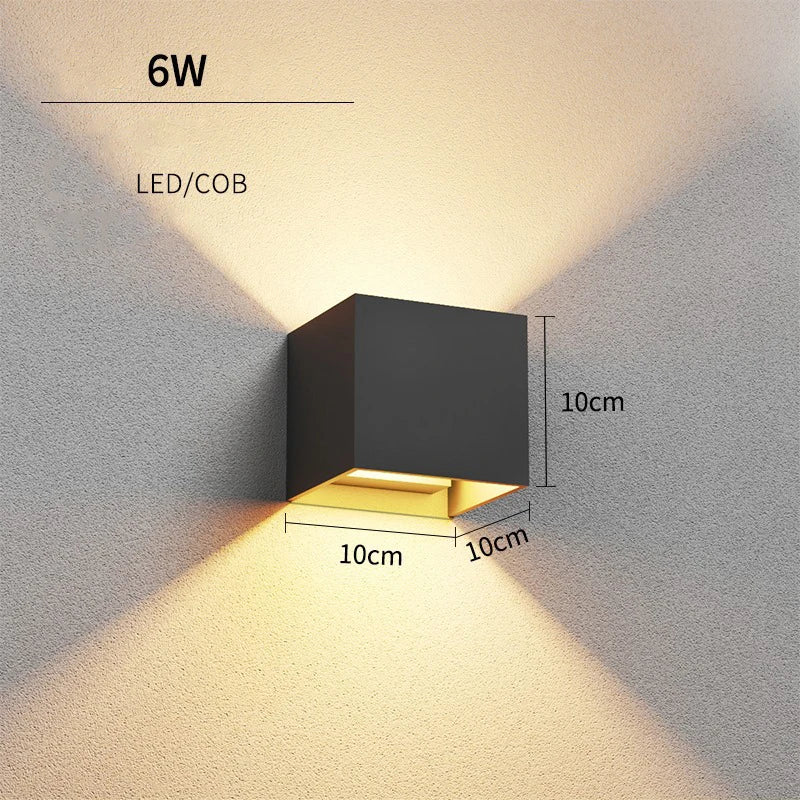 applique murale moderne noir led contemporaine 220v ip65 abs 6w 10w
