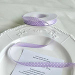 ruban pois marron clair bleu violet rose bleu marine vert beige blanc 25 yards