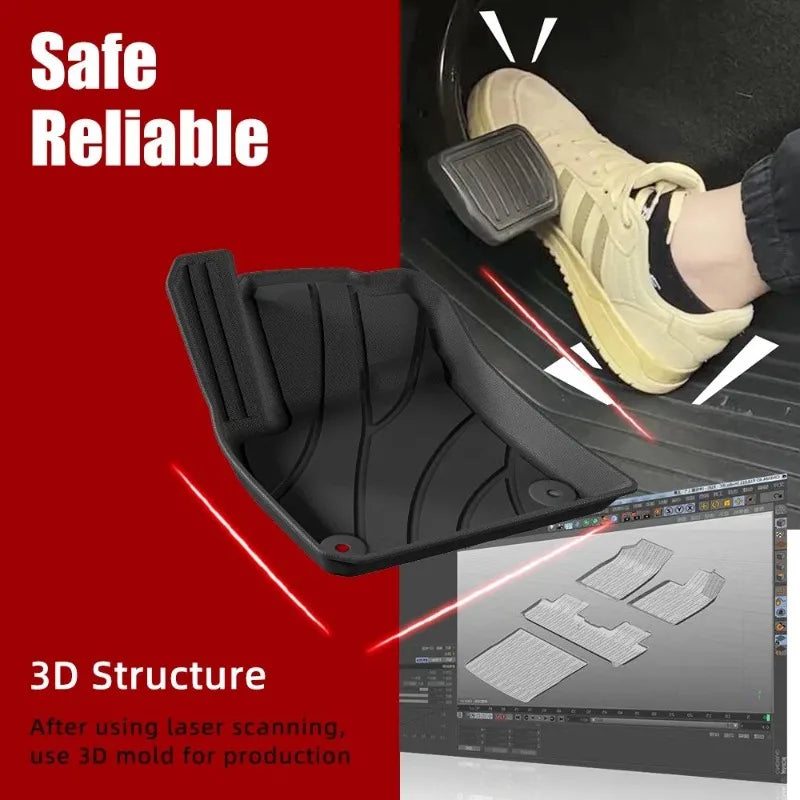 tapis sol voiture noir rayures ondulées moderne tpe protection imperméable
