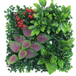 panneau mural plantes artificielles herbe verte fleurs blanches décoration jardin extérieur mur extérieur décoratif