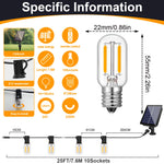 guirlande lumineuse solaire transparente verre soufflé vintage 15m 24v led télécommande