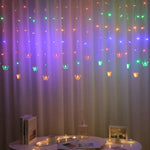 guirlande lumineuse papillons rose bleu vert moderne décoration intérieure st valentin led télécommande modes