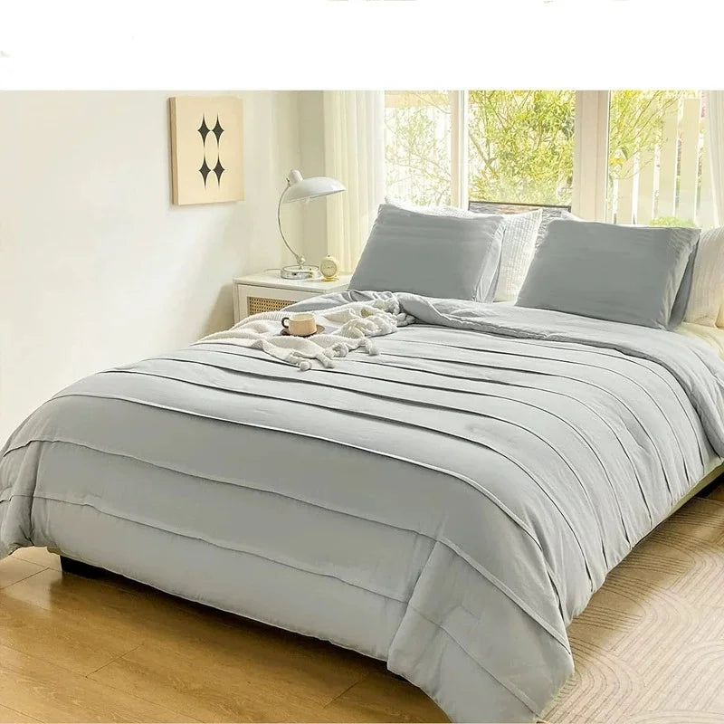 housse couette taies oreiller stripe geometrique beige vert foncé turquoise gris olive moderne chambre