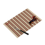lot tapis table rectangulaires modernes motif chien rayures beige violet