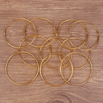 anneaux decoratifs dorés ronds lisses minimaliste lot 10 anneaux 8cm bois
