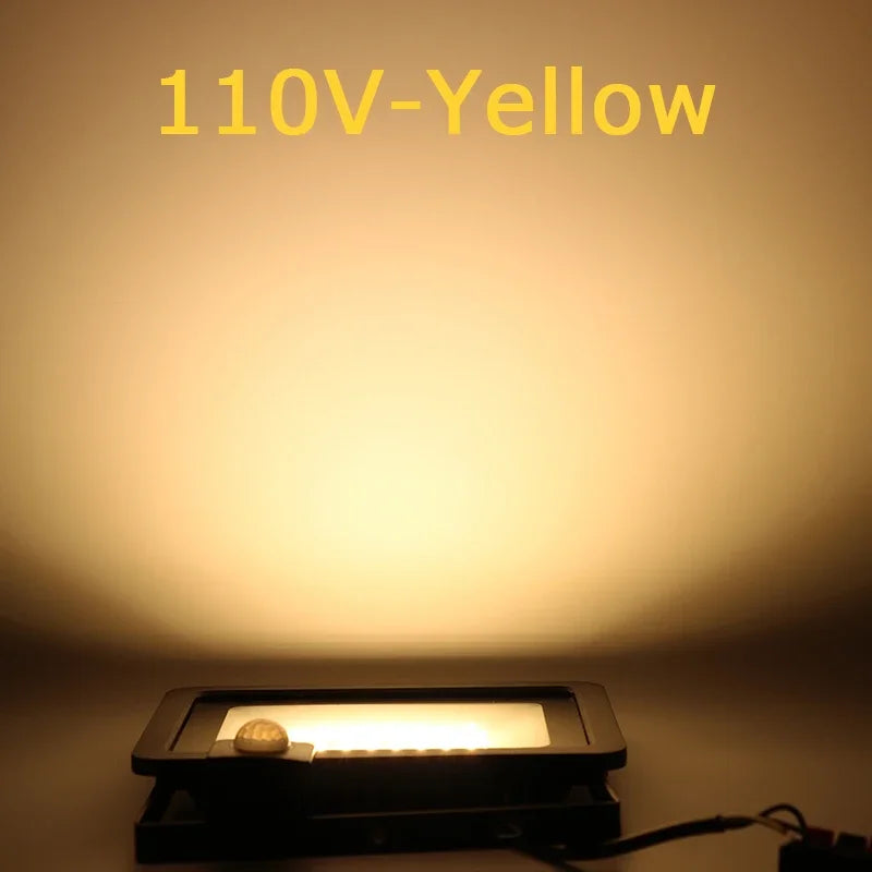 projecteur led 50w ip66 noir moderne capteur pir réglable 220v 110v