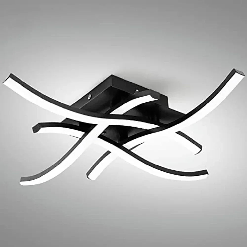 lampe moderne aluminium noir blanc flux lumineux élevé incurvé led contemporain