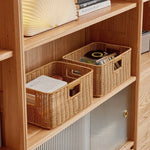 panier rangement rotin marron clair rustique salle bain salon