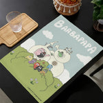 tapis multicolore dessins animés personnages cartoon table maison isolation thermique plats occidentaux