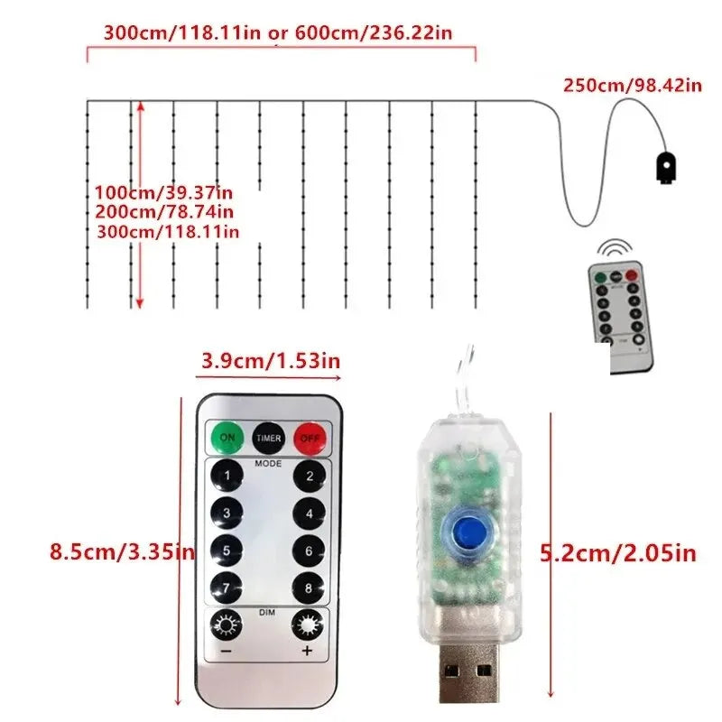 guirlande lumineuse usb blanc chaud multicolore moderne diy 300leds 200leds 100leds adaptable chambre festivités