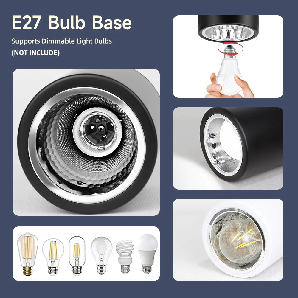 ampoule led spot lumineux blanc noir doré moderne fixée vis e27